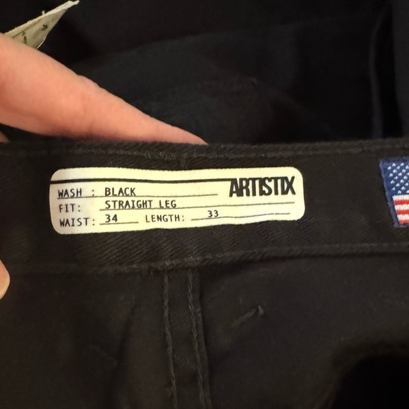 Artistix Black Denim Jeans size 34 waist 33 length - Picture 7 of 9
